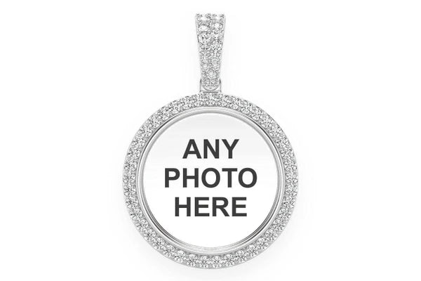 Erkals Jewellers Small Round Picture Memory Pendant 18K Gold Diamond 0.50ctw