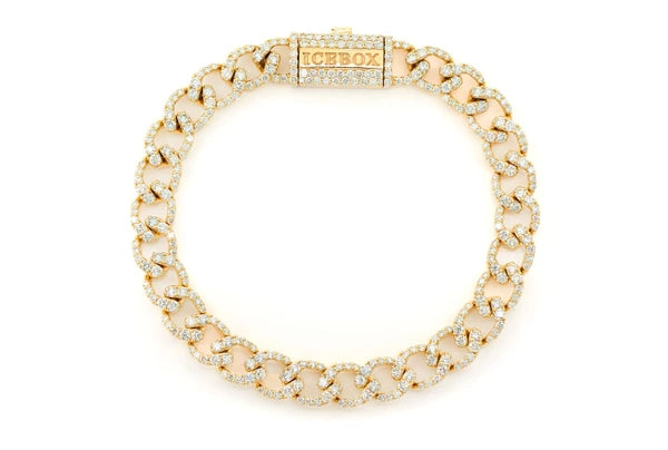 Erkals Jewellers 8mm Elongated Miami Cuban Diamond Bracelet 18K Gold 6.25ctw