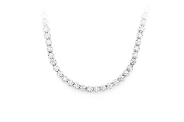 Erkals Jewellers 7pt Crown Set Diamond Tennis Necklace 18K Gold 10.00ctw