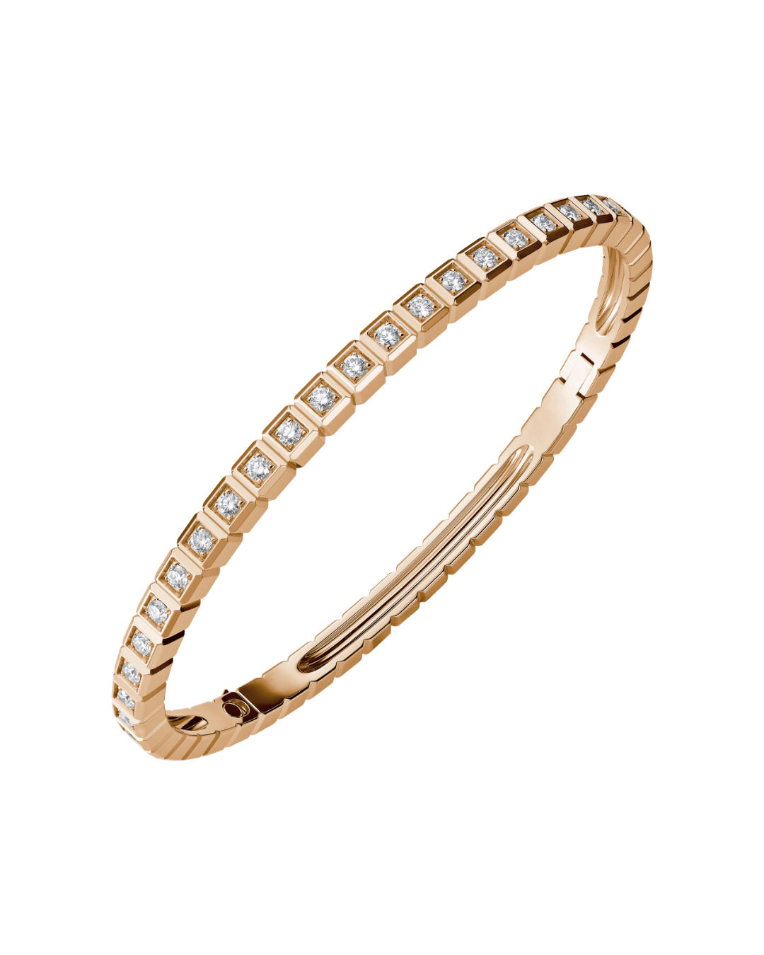 Ice Cube Full-Set Diamond Bangle 18ct Rose Gold