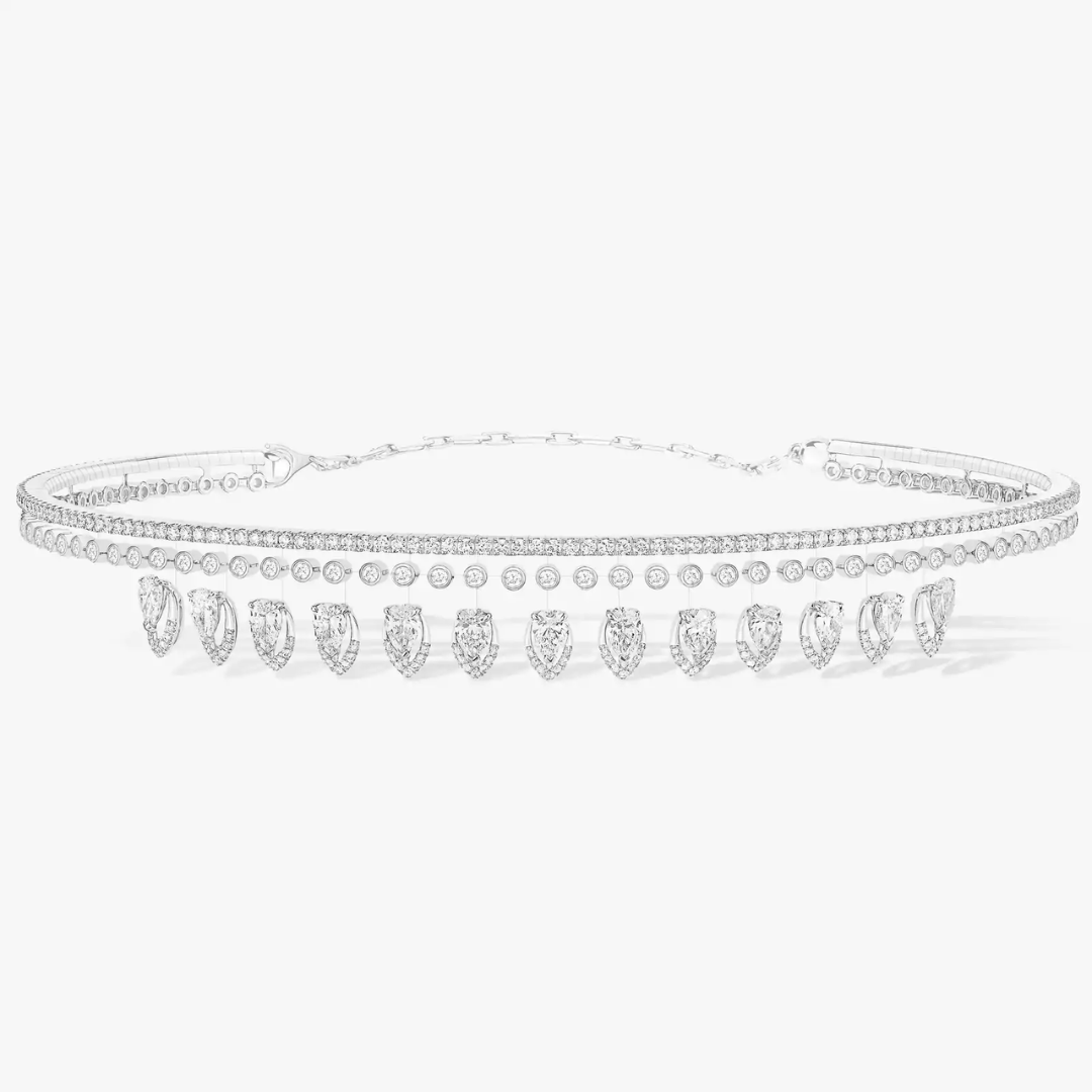 Desert Bloom Diamond Choker Skinny 18ct White Gold