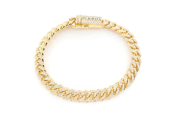 Erkals Jewellers 8mm Miami Cuban Diamond Bracelet 18K Gold 4.00ctw