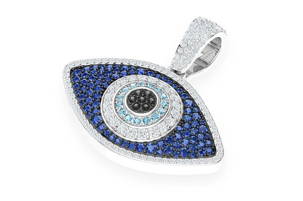 Pendentif diamant Evil Eye 2,20 ct en or massif 14 carats