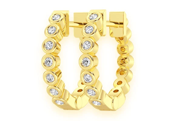 Erkals Jewellers Bezel Set Huggie Hoop Earrings 18K Gold 0.10ctw