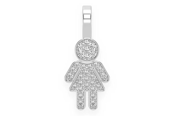 Erkals Jewellers Mini Girl Diamond Pendant 18K Gold 0.10ctw