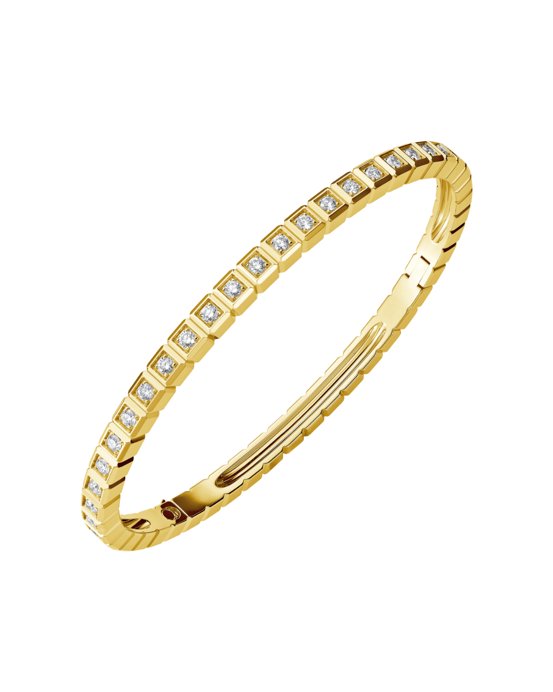 Ice Cube Full-Set Diamond Bangle 18ct Yellow Gold