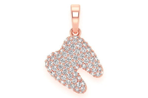 Pendentif dent de diamant de dentiste 0,50 ct en or massif 14 carats