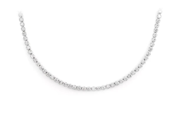 Erkals Jewellers 2pt Crown Set Diamond Tennis Necklace 18K Gold 4.00ctw