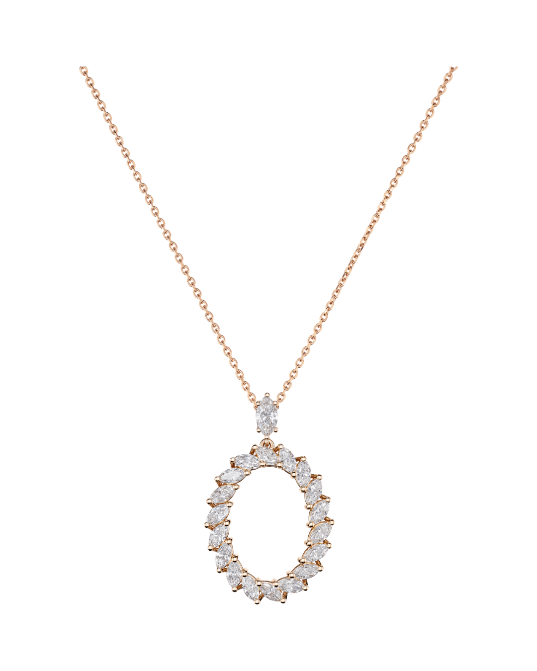 L'Heure du Diamant Marquise Diamond Pendant 18ct Rose Gold