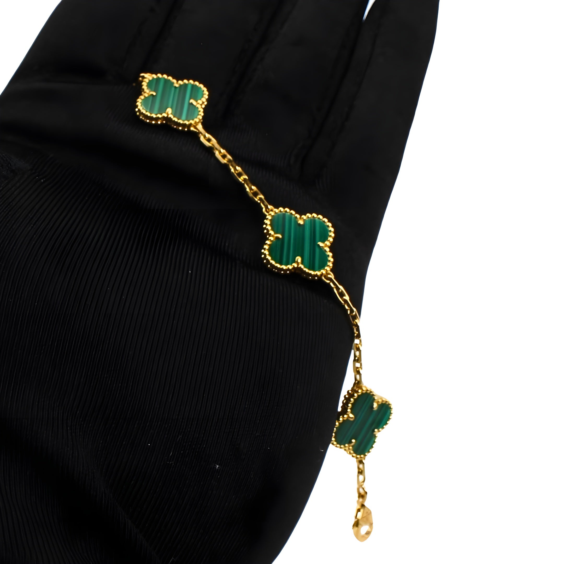 Van Cleef & Arpels Pulsera Vintage Alhambra 5 Motivos Malaquita Oro amarillo de 18 quilates