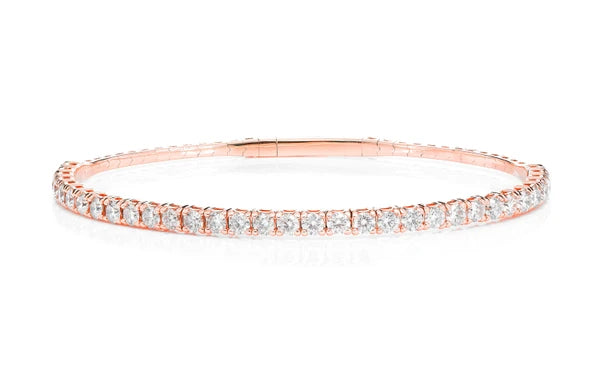 Erkals Jewellers 8pt Prong Set Diamond Tennis Bangle Bracelet 18K Gold 2.90ctw