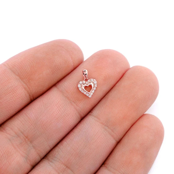 Erkals Jewellers Open Heart Pendant 18K Gold Diamond 0.04ctw