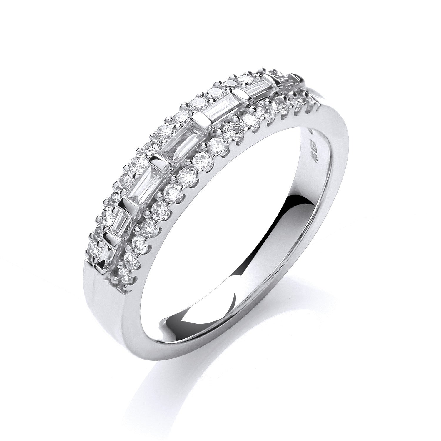 18ct White Gold  0.50ct Diamond Half Eternity Ring