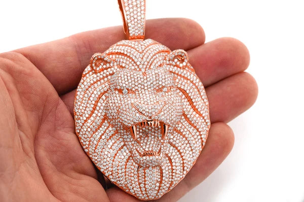 Erkals Jewellers Walking Lion Pendant 18K Gold Diamond 15.00ctw