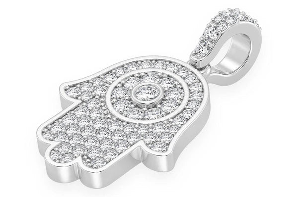 Pendentif diamant Hamsa 0,45 ct en or massif 14 carats
