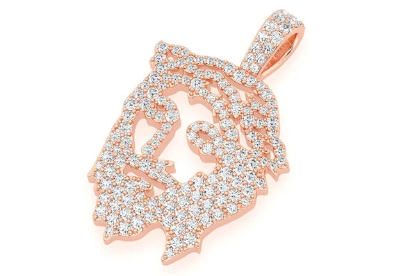 4.00ct Diamond Jesus Silhouette Pendant 18K Solid Gold