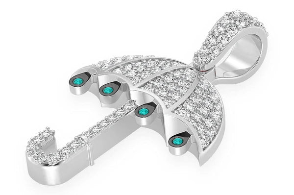 0.75ct Diamond Drip Umbrella Pendant 18K Solid Gold