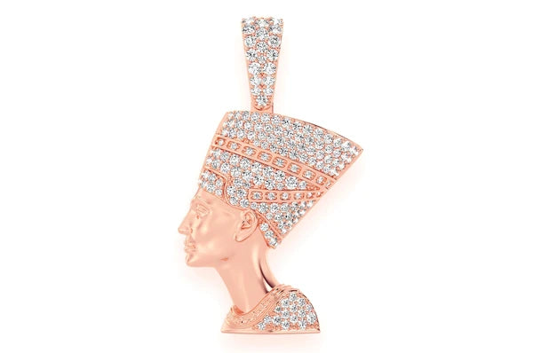 Pendentif diamant Néfertiti 0,25 ct en or massif 14 carats