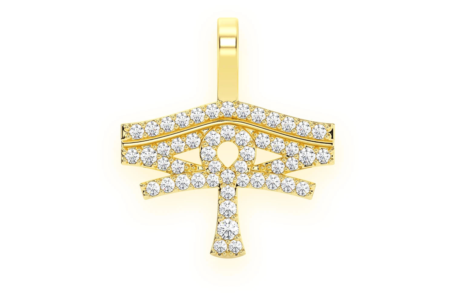 Erkals Jewellers Eye Of Ra Ankh Pendant 18K Gold Diamond 0.25ctw