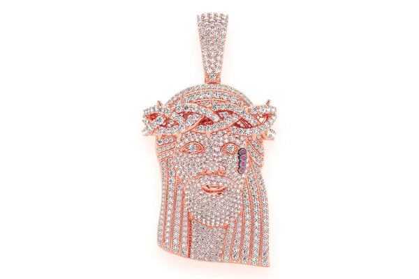 Erkals Jewellers Jesus Pendant 18K Yellow Gold Diamond Ruby