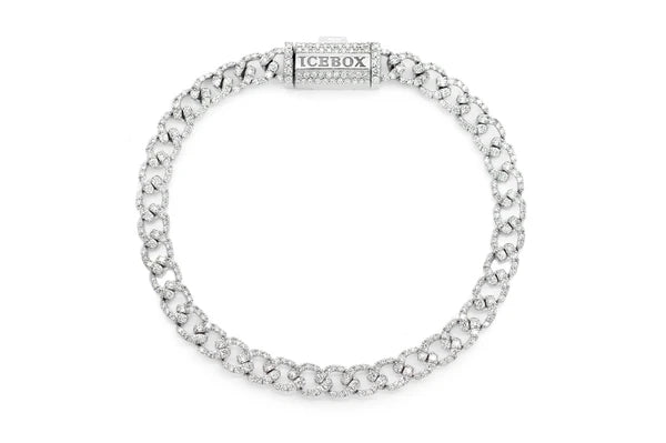 Erkals Jewellers Elongated Miami Cuban Diamond Bracelet 6mm 18K Gold 3.75ctw