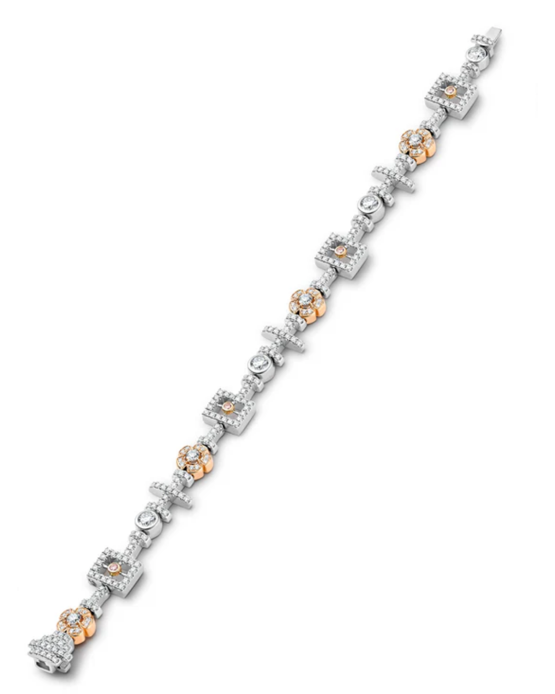 Secret Garden Pink and White Diamond Bracelet