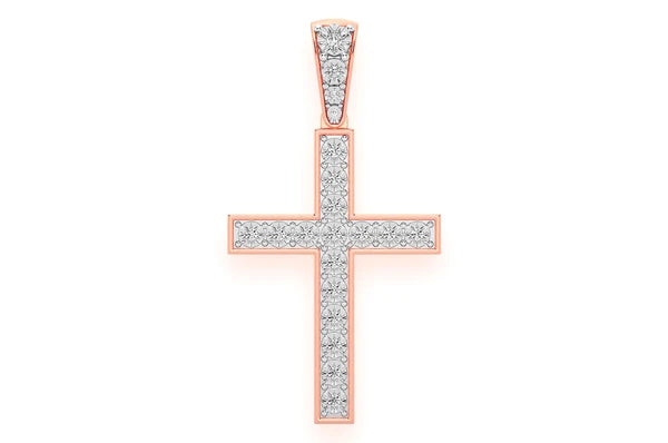 0.35ct Diamond Miracle Set Cross Pendant 18K Solid Gold