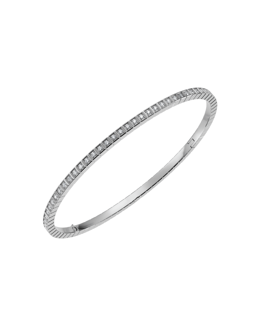 Ice Cube Full-Set Diamond Bangle 18ct White Gold