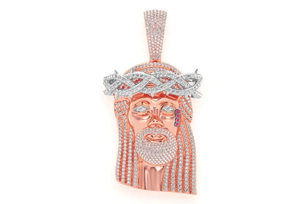 Erkals Jewellers Large Jesus Of Nazareth Pendant 18K Gold Diamond 9.25ctw