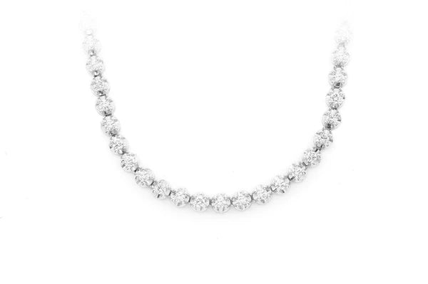 Erkals Jewellers 2pt Crown Set Diamond Tennis Necklace 18K Gold 3.75ctw