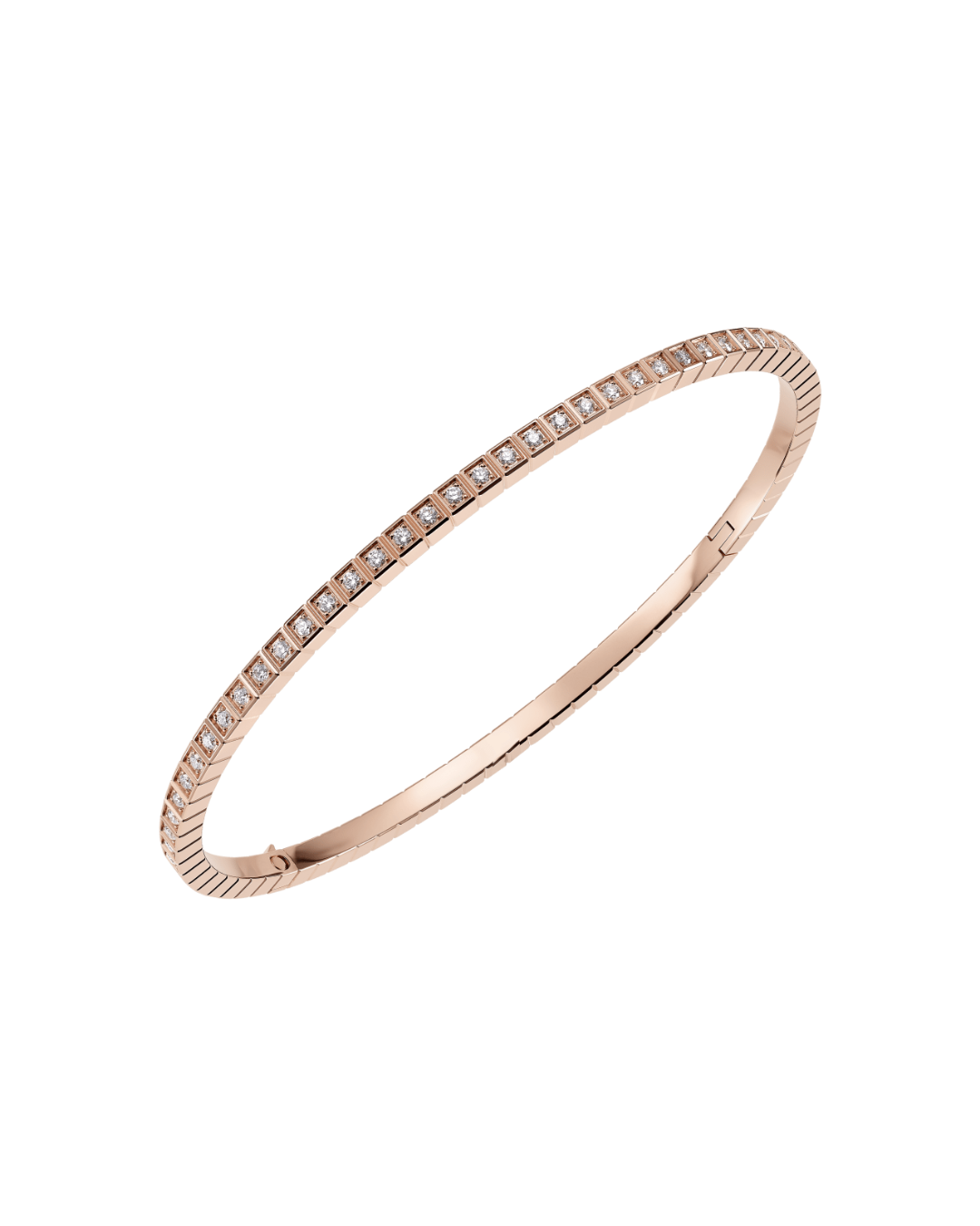 Ice Cube Full-Set Diamond Bangle 18ct Rose Gold