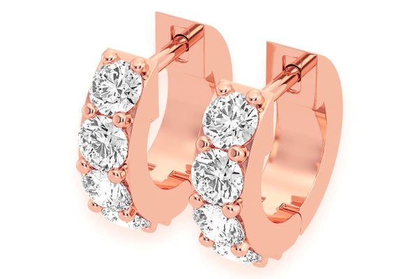 Erkals Jewellers Diamond Huggie Hoop Earrings 18K Gold 0.50ctw