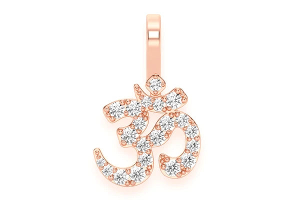 Erkals Jewellers Small Om Pendant 18K Gold Diamond 0.33ctw