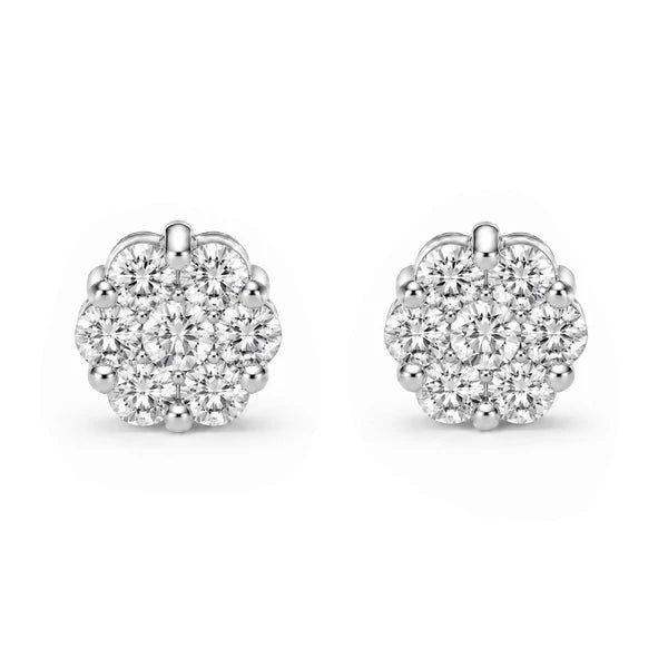 Erkals Jewellers Flower Stud Earrings 18K Gold 0.75ctw