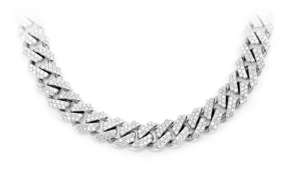 Erkals Jewellers 9mm Raised Miami Cuban Diamond Necklace 18K Gold 13.00ctw
