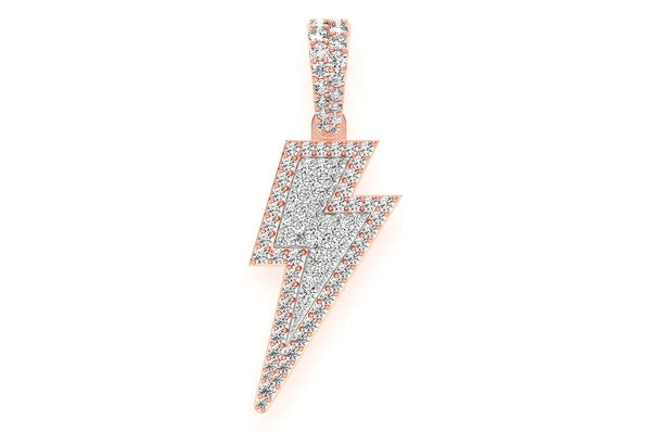 1.25ct Diamond Lightning Bolt Pendant 18K Solid Gold