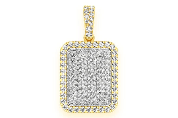 Erkals Jewellers Rectangle Pillow Pendant 18K Gold Diamond 0.65ctw