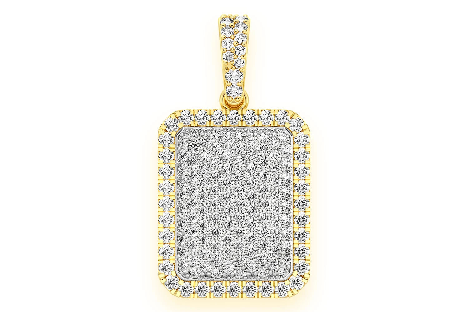 Erkals Jewellers Rectangle Pillow Pendant 18K Gold Diamond 0.65ctw