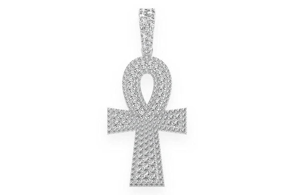 2.10ct Diamond Ankh Double Layer Pendant 18K Solid Gold
