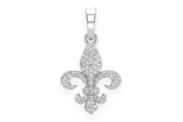 Erkals Jewellers Fleur De Lis Pendant 18K Gold Diamond 0.25ctw