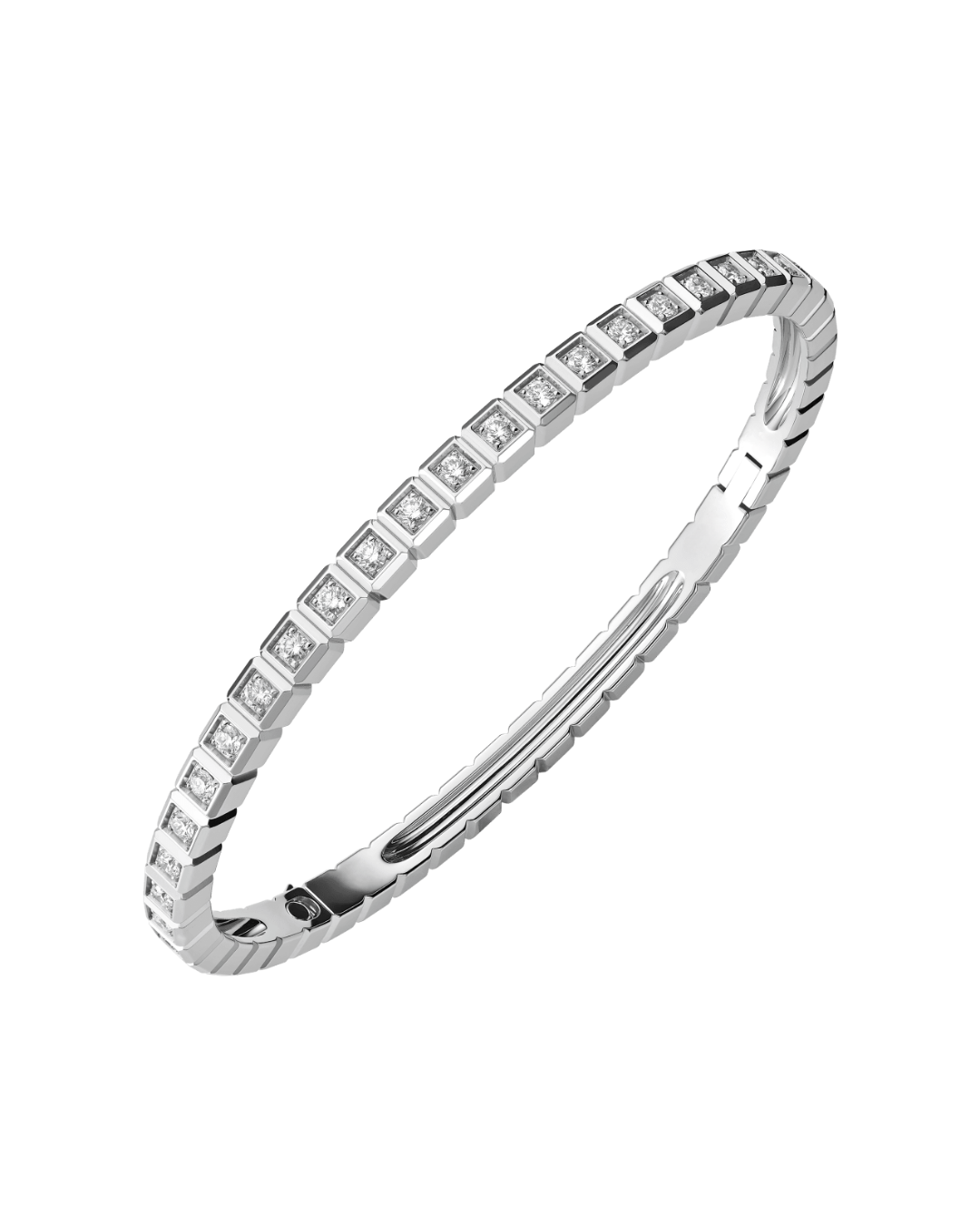 Ice Cube Full-Set Diamond Bangle 18ct White Gold