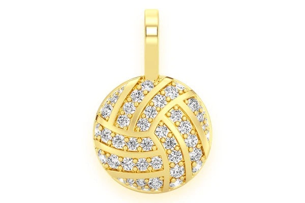 Erkals Jewellers Volleyball Pendant 18K Gold Diamond 0.50ctw