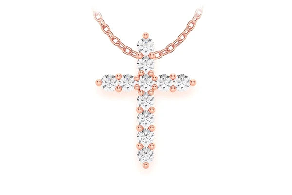 Erkals Jewellers Hidden Bail Cross Pendant 18K Gold Diamond 0.40ctw