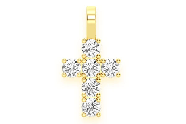Erkals Jewellers Rocks Cross Pendant 18K Gold Diamond 1.25ctw
