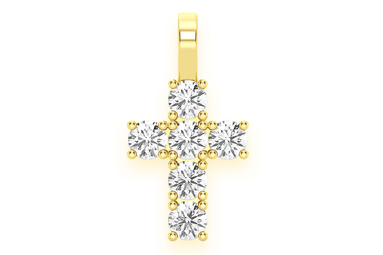 Erkals Jewellers Rocks Cross Pendant 18K Gold Diamond 1.25ctw