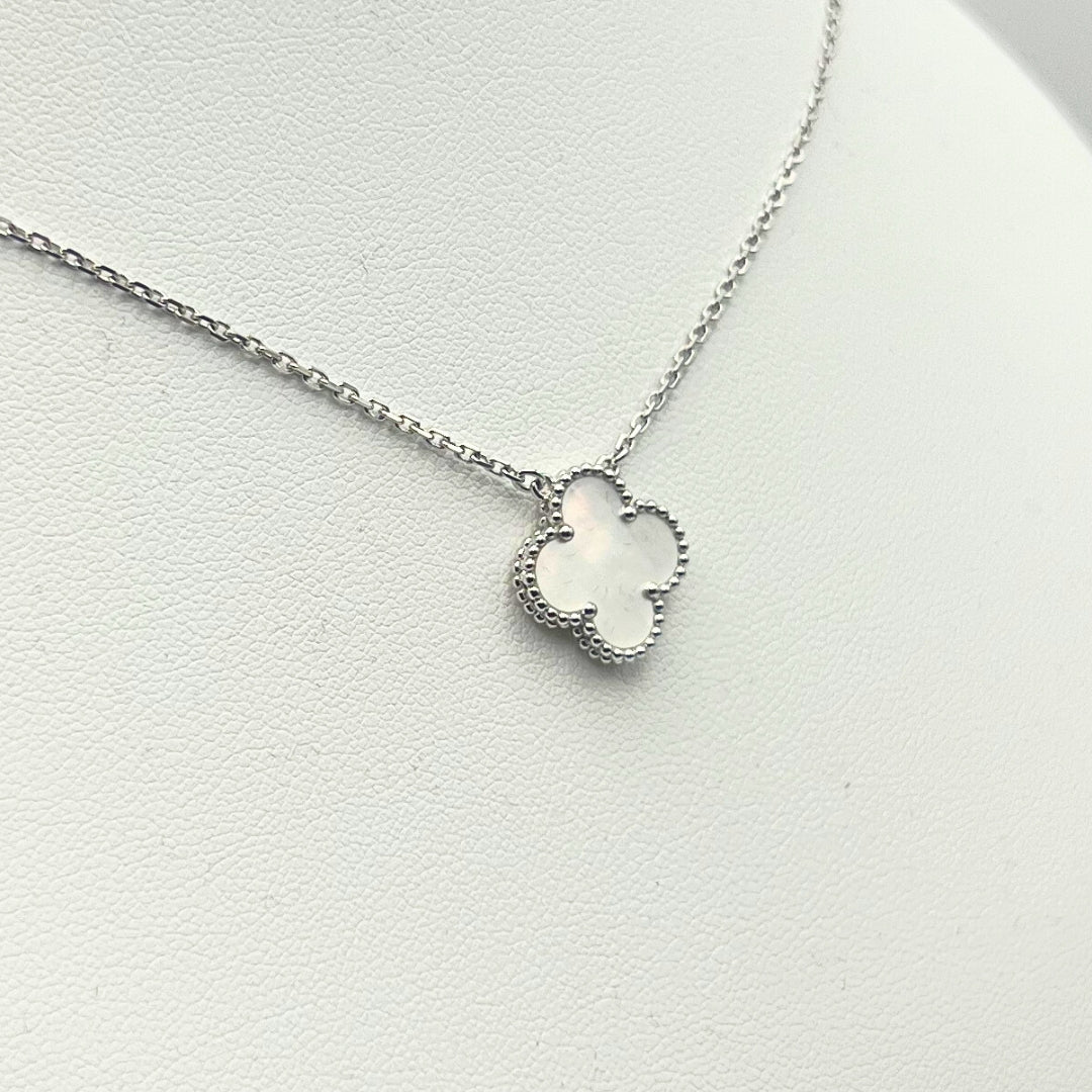 Van Cleef & Arpels Vintage Alhambra Pendant Mother-Of-Pearl 18K White Gold