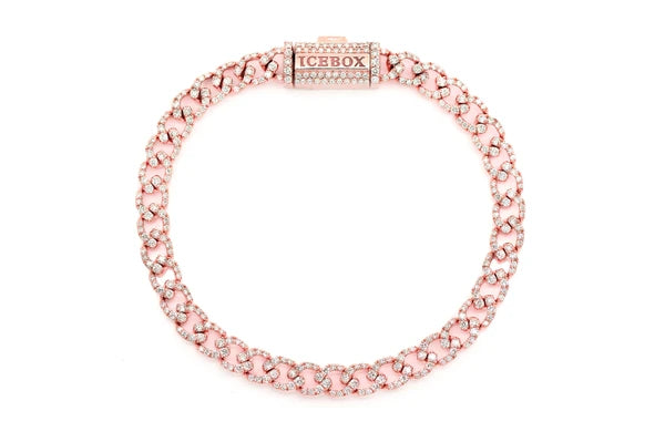 Erkals Jewellers Elongated Miami Cuban Diamond Bracelet 6mm 18K Gold 3.75ctw