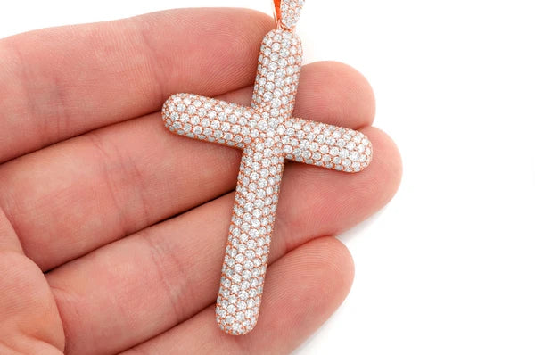 Erkals Jewellers Bubbly Cross Pendant 18K Gold Diamond 8.50ctw