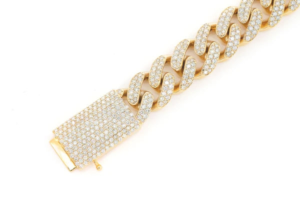 Erkals Jewellers 16mm Miami Cuban Diamond Bracelet 18K Gold 12.25ctw