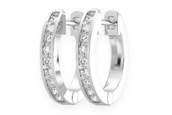 Erkals Jewellers One Row Huggie Hoop Earrings 18K Gold 0.10ctw